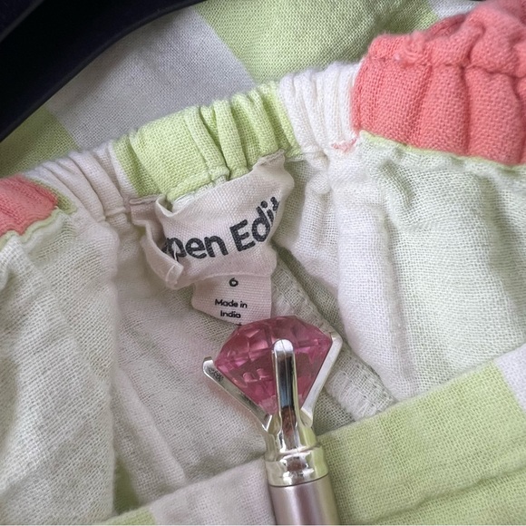 Open edit jumpsuit pants suit jumper striped cream lime green and orange tie - Picture 6 of 9